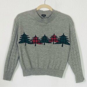 Y2K Ugly Christmas Tree Sweater Wm Lg Wool Comfycozy Pullover Cable Knit Sleeves